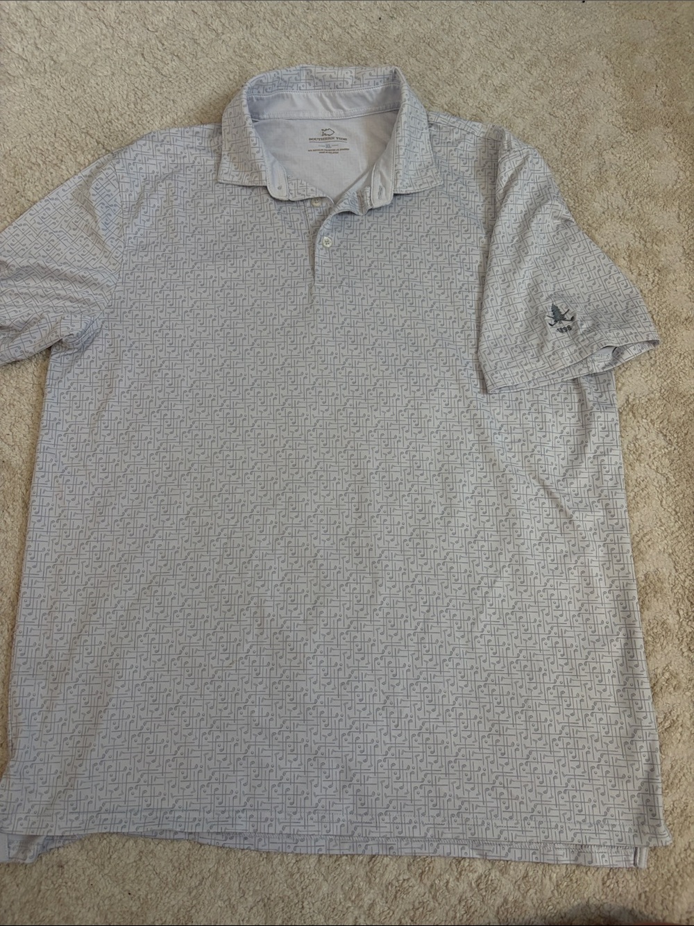 Southern Tide Light Gray Micro-Pattern Polo